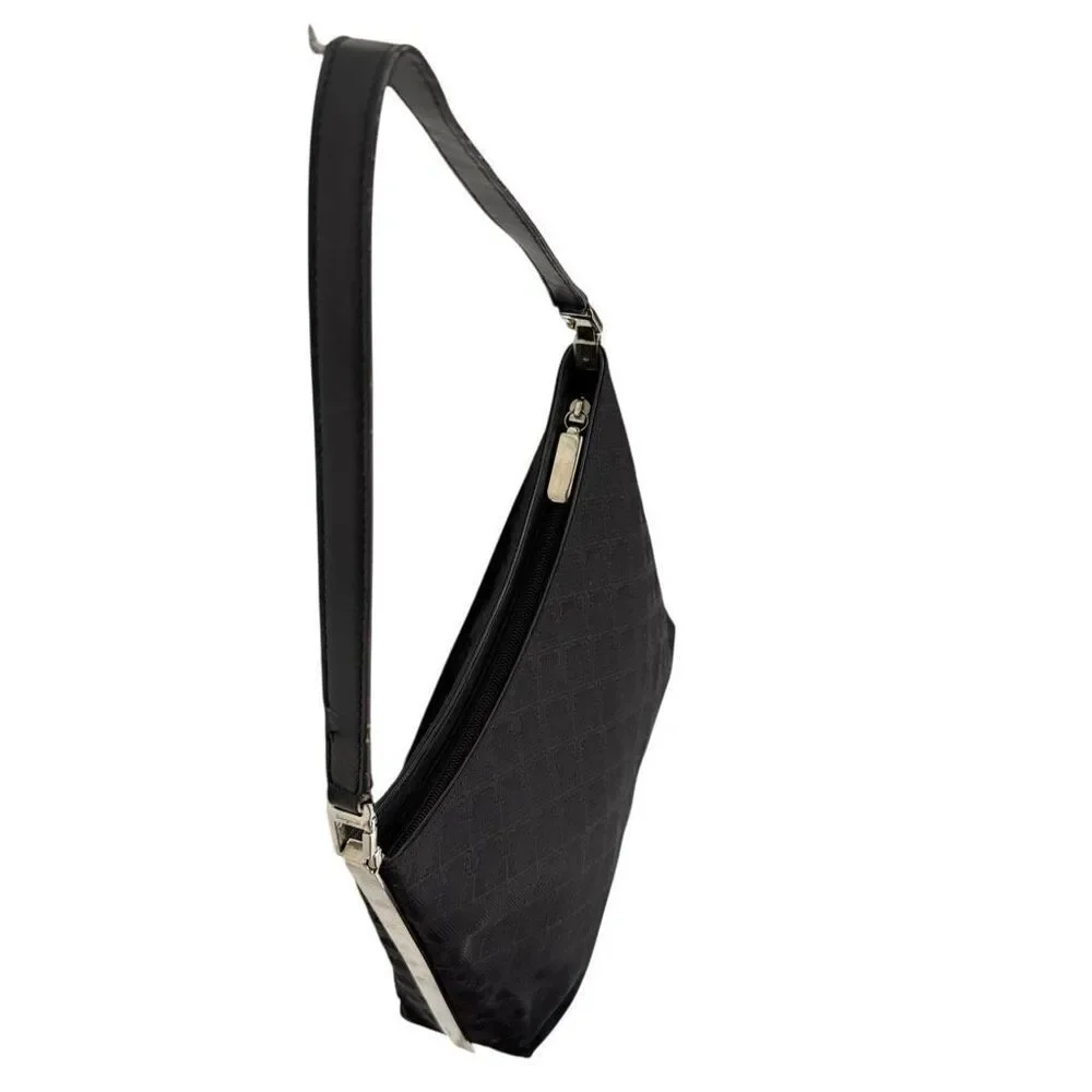Salvatore Ferragamo Women's Black Authentic Canvas Leather Jacquard Shoulder Bag